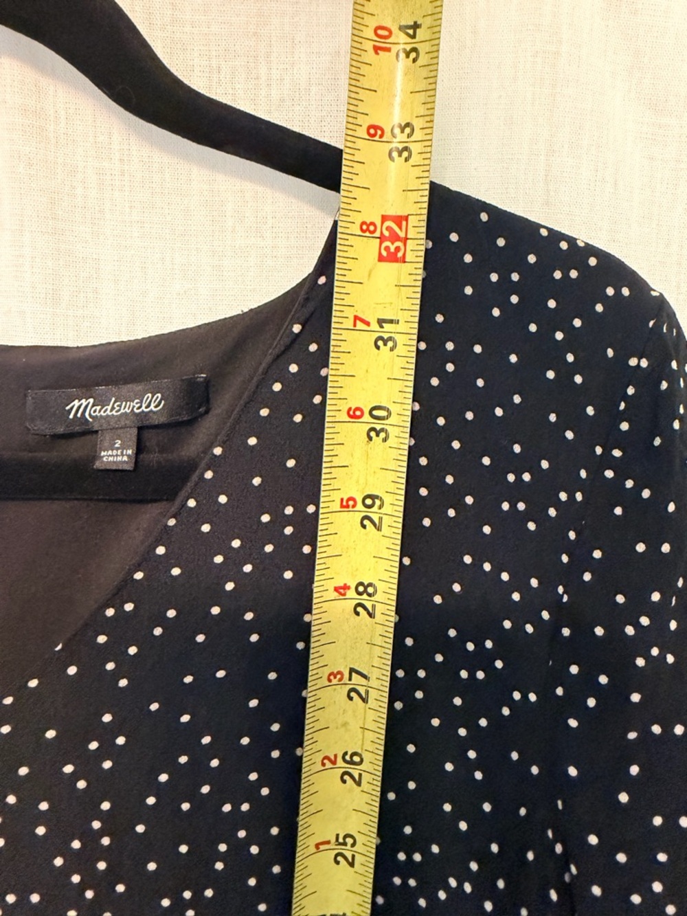 Madewell Black Polka Dot V-Neck Mini Dress - Picture 9 of 10